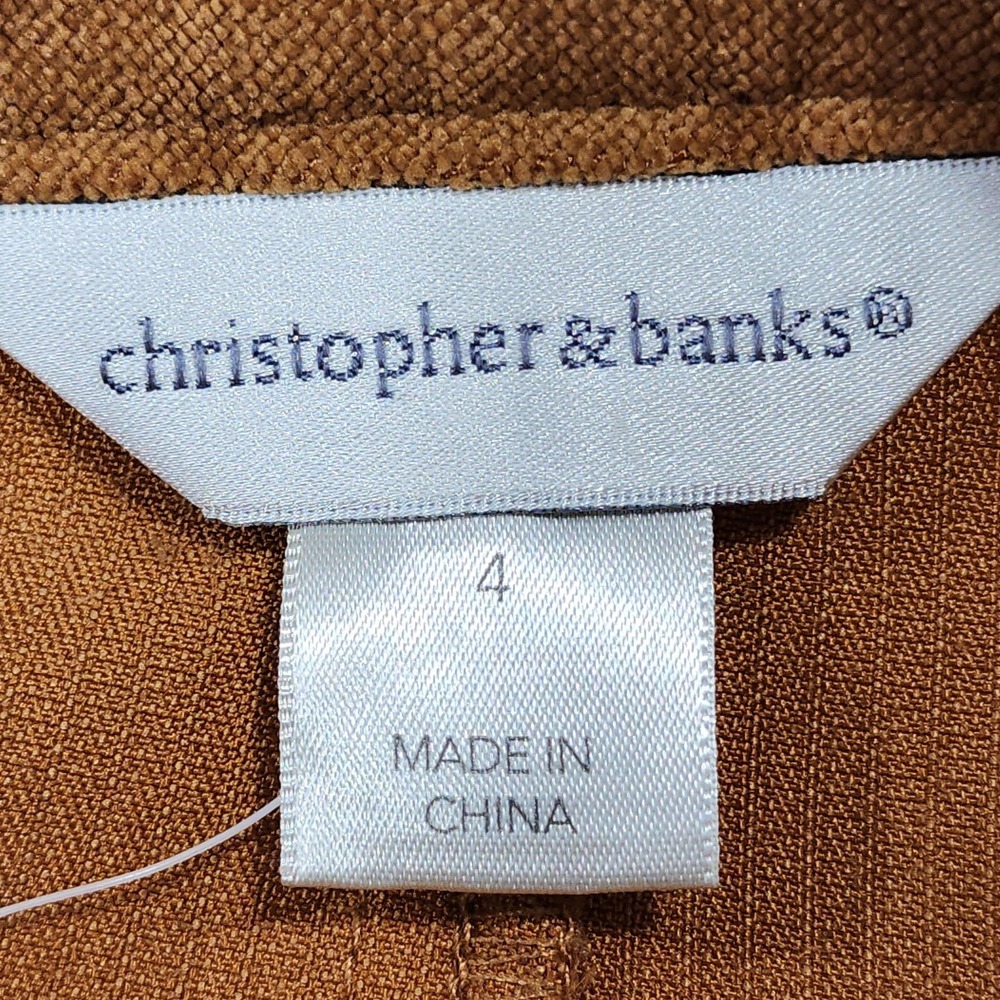 Vintage Christopher & Banks Skirt Women 4 Brown Microfiber A-Line Modest Western - Picture 4 of 9